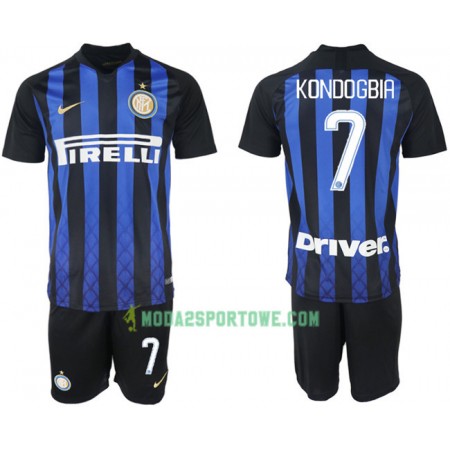 Koszulka Inter Mediolan KONDOGBIA 7 Dziecięcy Domowe Stroje Piłkarskie 2018/19 Krótki Rękaw